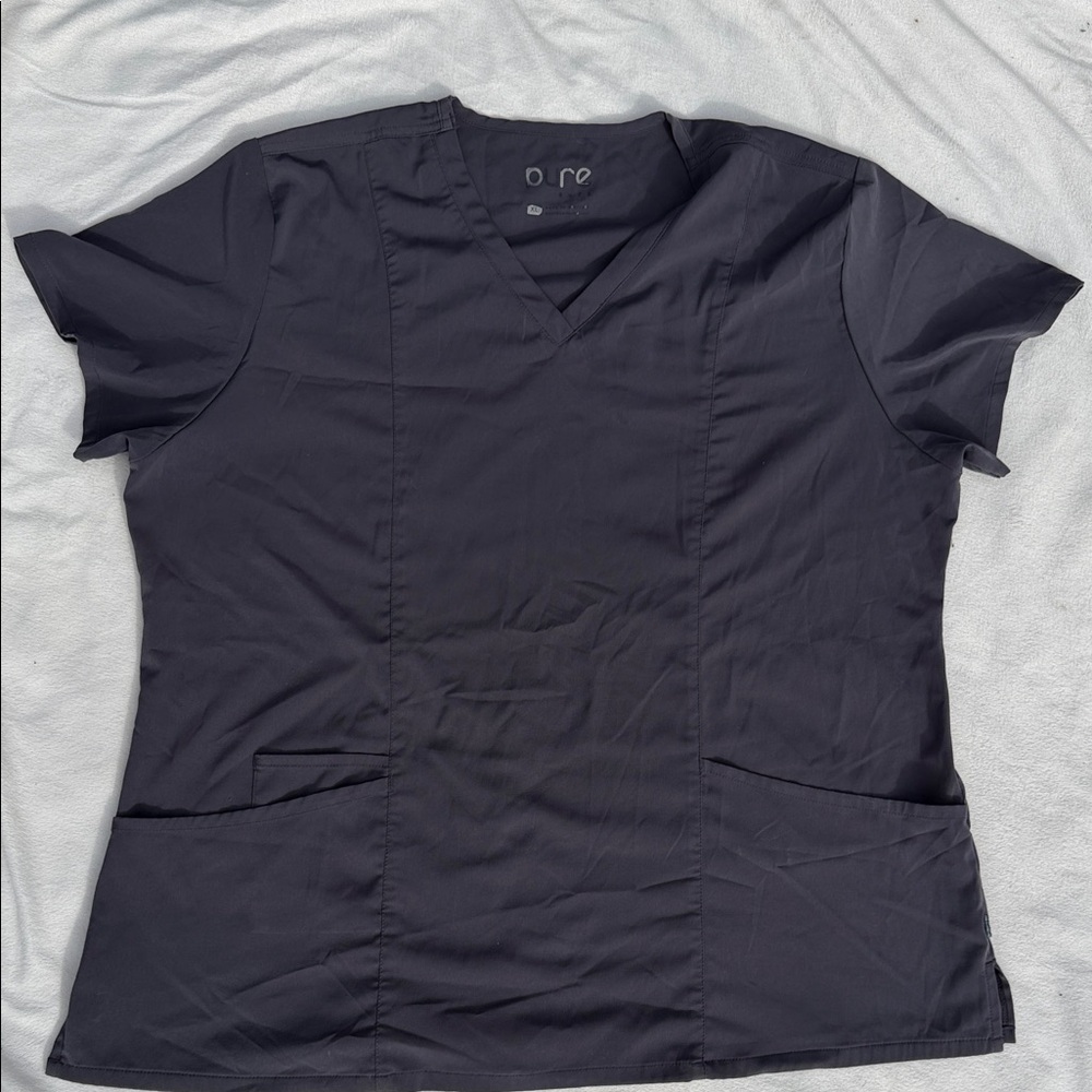 Classic Black V-Neck Scrub Top